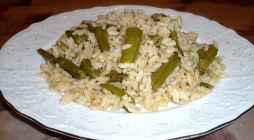 Рис со стручковой фасолью
