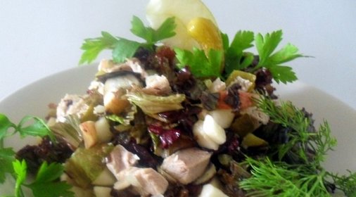 Салат из вареного мяса по-швейцарски