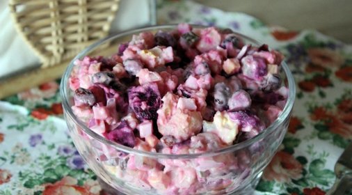 Салат из зимних овощей с яйцом и фасолью