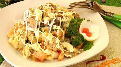 Салат Новогодний с курицей