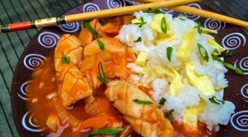 Кальмары в кисло-сладком соусе