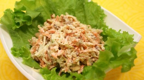 Салат с редькой и грецкими орехами