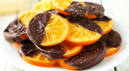 Цукаты из апельсинов в горьком шоколаде