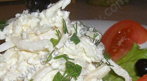 Салат с кальмарами и болгарским перцем