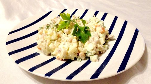 Салат с фасолью и говядиной