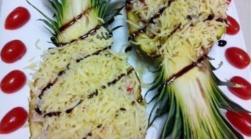 Салат из курочки с ананасами Гавайская вечеринка