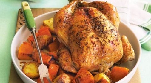 Запеченная курица с травами