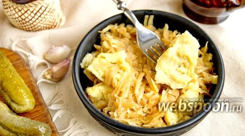 Тушёная капуста с галушками