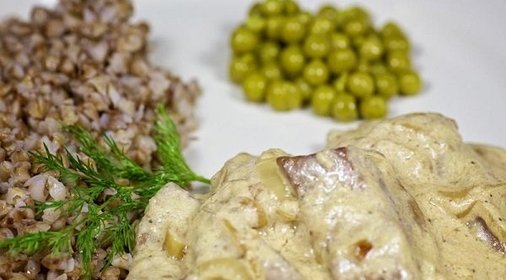 Печенка с подливкой