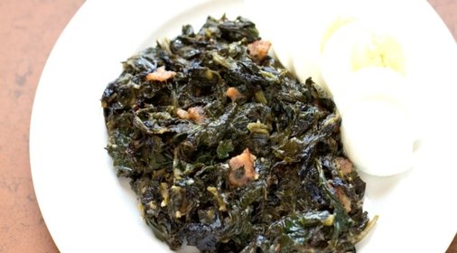 Шпинат с беконом