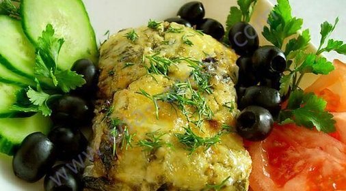Пангасиус под луково-шампиньоновой шубой