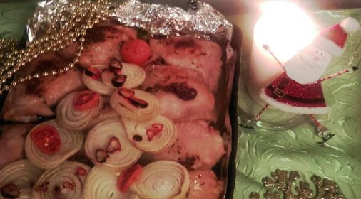 Новогодний лук для курицы