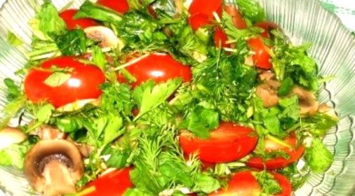 Салат с грибами отварными