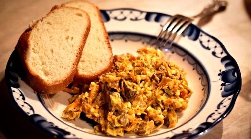 Салат из печени