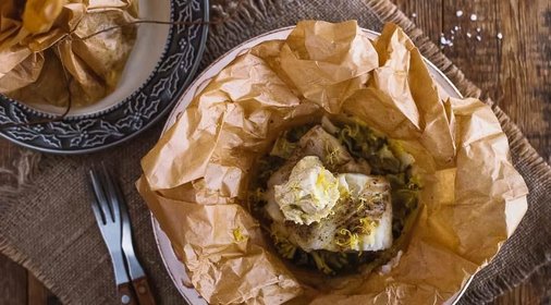 Палтус в мешочке с ванильным маслом