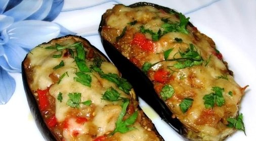 Овощные лодочки из баклажанов