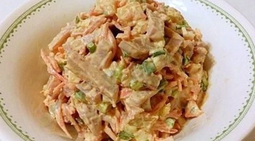 Салат Моника с ветчиной и морковью по-корейски
