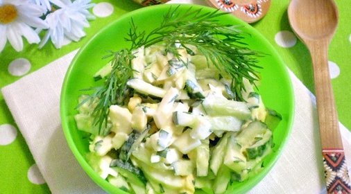 Салат из яиц и огурцов