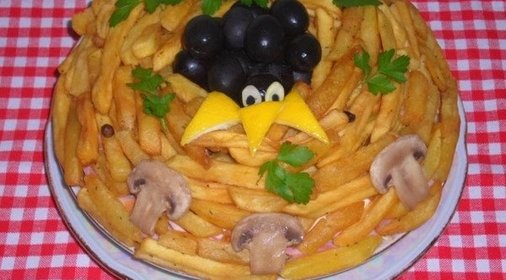 Салат «Птичье гнездо»