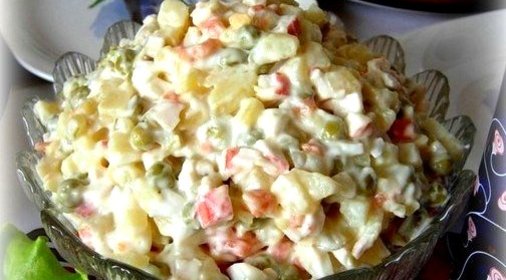 Салат из крабовых палочек с картофелем и морковью