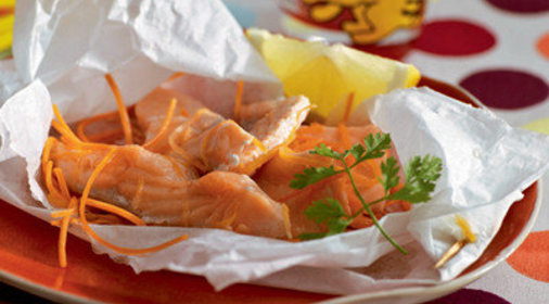 Тыква и семга в пергаменте