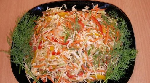 Салат из капусты с болгарским перцем по корейски