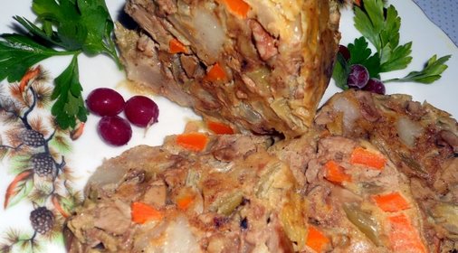 Домашний зельц из куриной печени