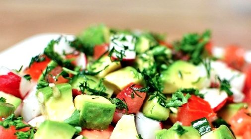 Постный салат из авокадо