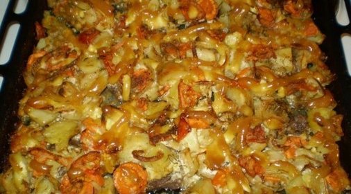 Баранина, запеченная с овощами