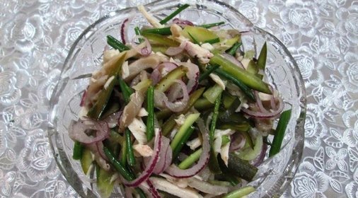 Салат с вешенками и курицей