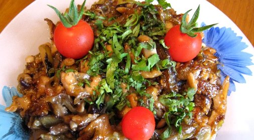 Вешенки с баклажанами