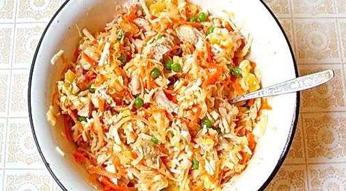 Салат с курицей и дайконом