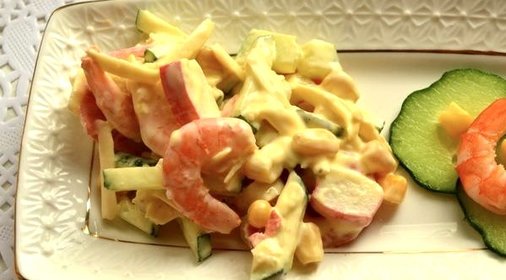 Салат с королевскими креветками