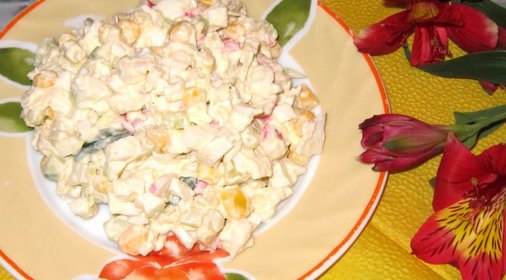 Салат крабовый с капустой