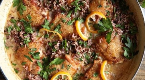 Курица с лимоном и диким рисом