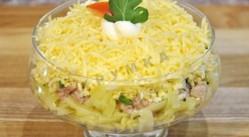 Салат Нежность с печенью трески