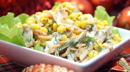 Салат с мясом «Огонёк»