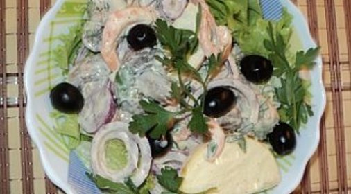 Салат с креветками Любимый