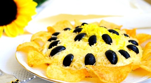 Салат Подсолнух с кукурузой