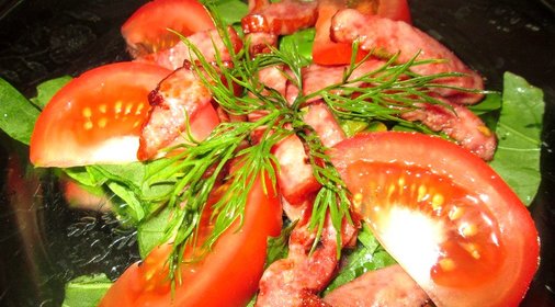 Салат с щавелем и ветчиной