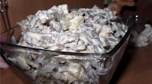 Салат из печени с ананасом
