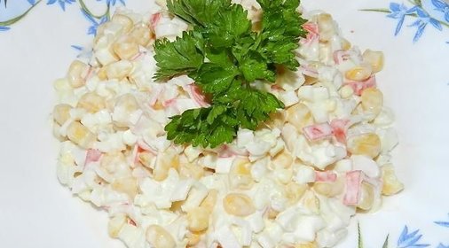 Салат крабовый с капустой