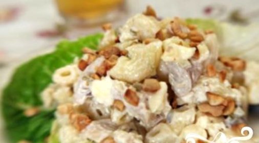 Салат с курицей и макаронами