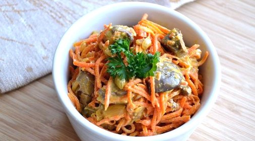 Корейская морковка с печенью