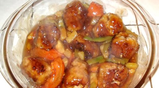 Мясные шарики в кисло-сладком соусе