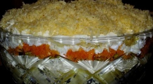 Салат из горбуши и картофеля