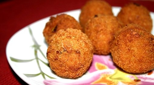 Картофельные шарики с грибами