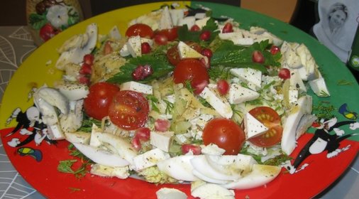 Капустный салат с брынзой