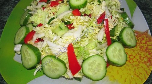 Овощной салат пекинская капуста огурец