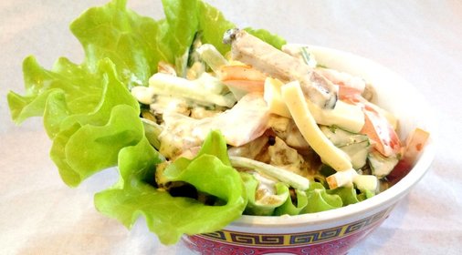 Салат с шашлыком